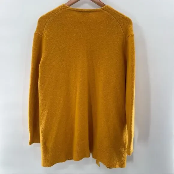 Madewell Mustard Orange Wool Alpaca Blend Boho Open Cardigan Sweater Size Small - Picture 7 of 10